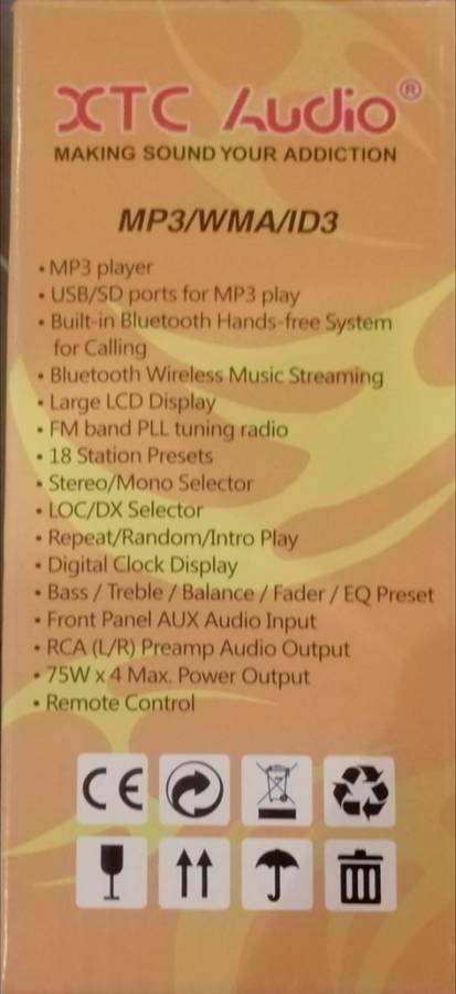 XTC  Single Din 75Watt X 4 Multimedia Car Radio