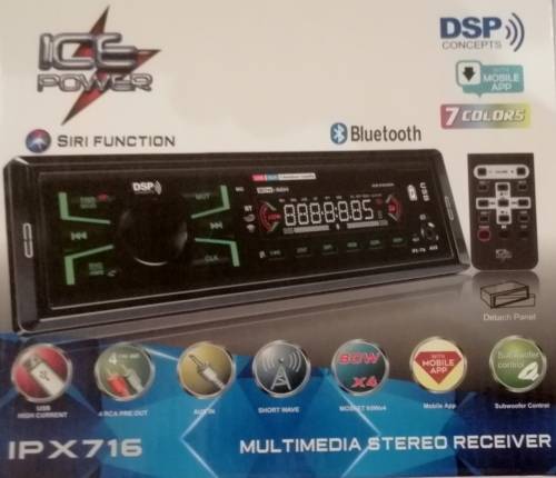 Ice Power Ipx716 Bluetooth Handsfree Radio 80Wx4 & color LED