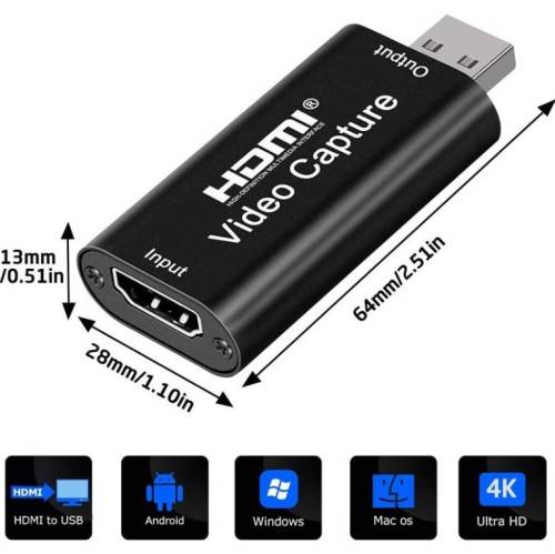4K USB To HDMI Video Capture (Recorder) Adapter Q-HD101