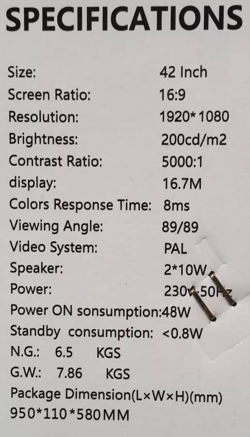 Smart LED Colour TV PLED52D01 Fussion 52 Inch
