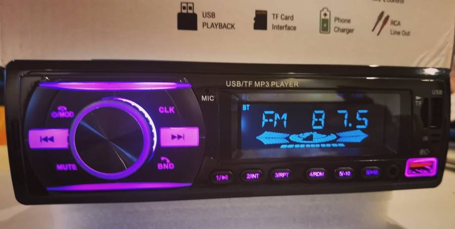 7 Color Led Soujun 50W x 4 MAX Single Din Radio MP3/FM/Bluetooth Phone Charger