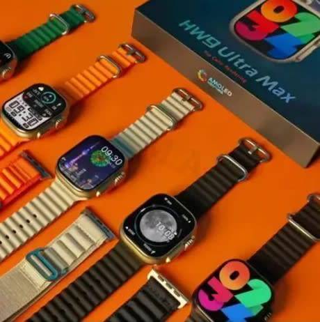 HW9 Ultra Max 2.2 Inch AMOLED Screen Smartwatch Black Strap Blood Press Bluetooth Call