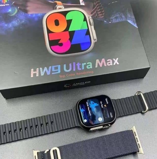 HW9 Ultra Max 2.2 Inch AMOLED Screen Smartwatch Black Strap Blood Press Bluetooth Call