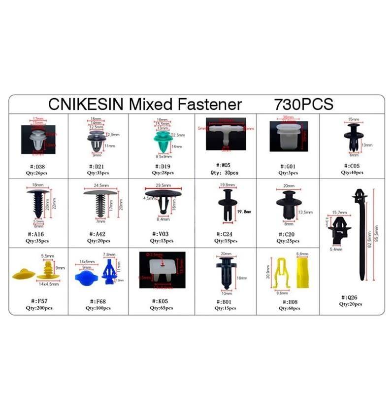 730Pc Car Auto Retainer Body Clips Kit Interior and Extirior