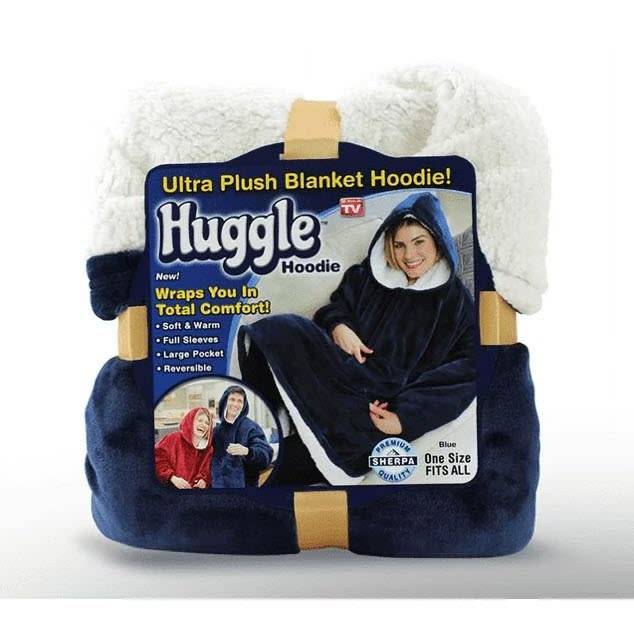 One Size Fits All, Ultra Plush Blanket, Huggie Hoodie, TV Blanket - Grey