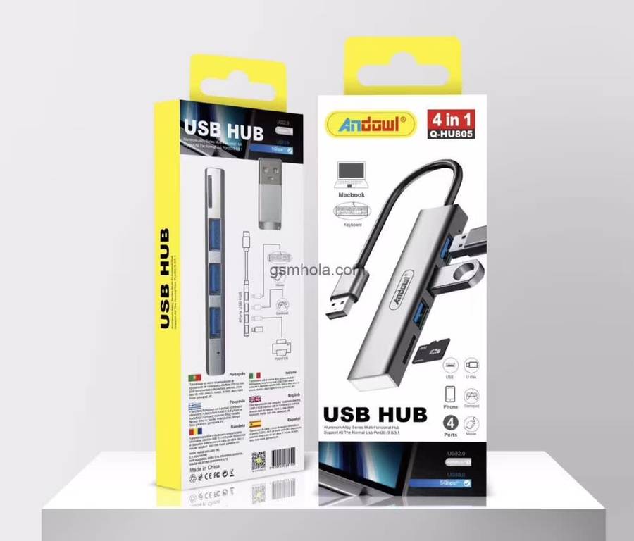 9cm 4 In 1 Slimline Hub With 3 USB 3.0 Ports & 1 SD Card Slot