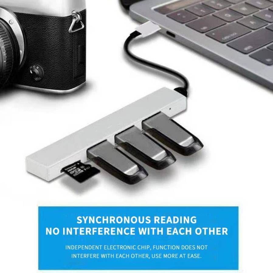 9cm 4 In 1 Slimline Hub With 3 USB 3.0 Ports & 1 SD Card Slot