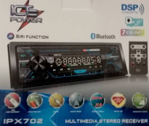 Ice Power HIGH Otput Ipx702 Bluetooth Handsfree single Din Radio