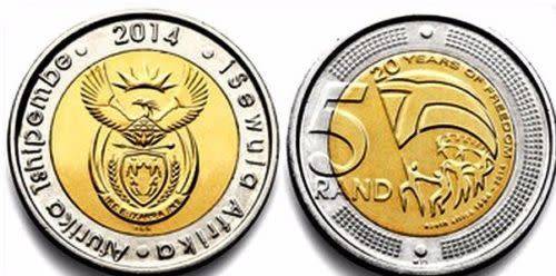 2014 Sealed Bag R5 - 400 in bag - As issued by SA Mint - 20 years of Freedom - Bid for bag