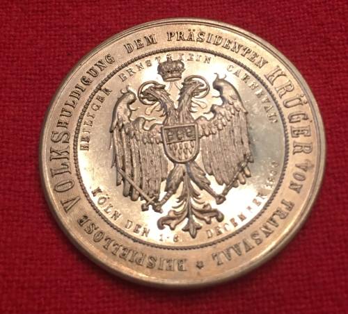 1900 Kruger Victim Medal (boer medal or boer medallion) UNC - Listed for H De Kok - Only