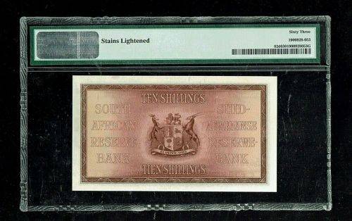 ** SOUTH AFRICA | 10 Shillings | 1932-45 | P-82d | PMG 63 **
