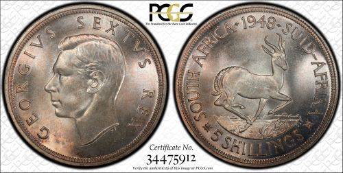 1948 5 Shillings - Crown - PL68 - Second finest grade