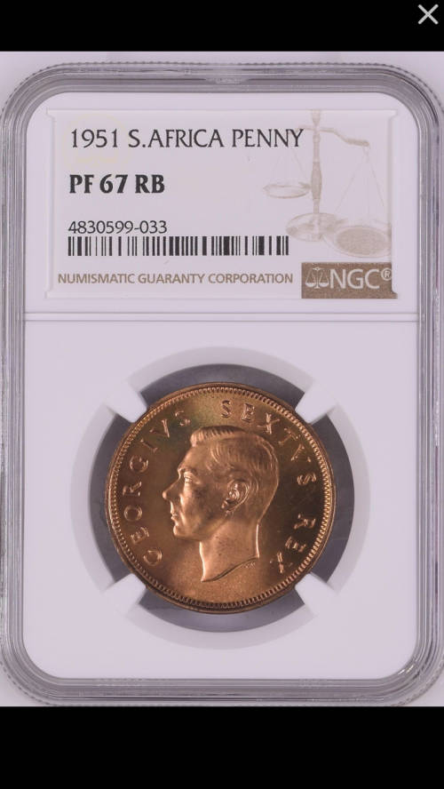 1951 Penny PF67 RB  - Finest Known NGC