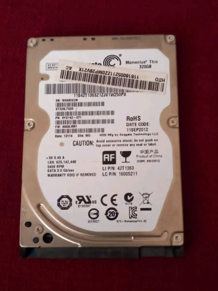 Thin 320gb SATA Laptop hard drive