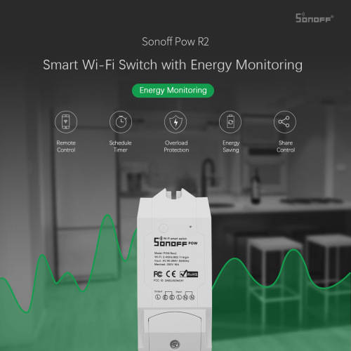 *LOCAL STOCK* Sonoff POW R2 16A DIY Wi-Fi Wireless Switch For Smart Home works with Alexa, Google