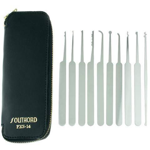 SouthOrd PXS-14 Lock Pick Set with Black Grips and Wallet