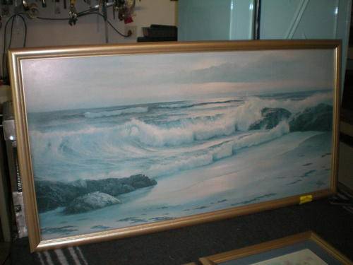William Hoffman sea scape print 1300mm x 700mm nice frame