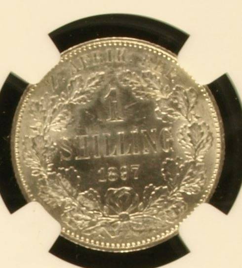 1897 1 Shilling NGC Graded  MS61,Looks Better becoming very difficult to find in mint state