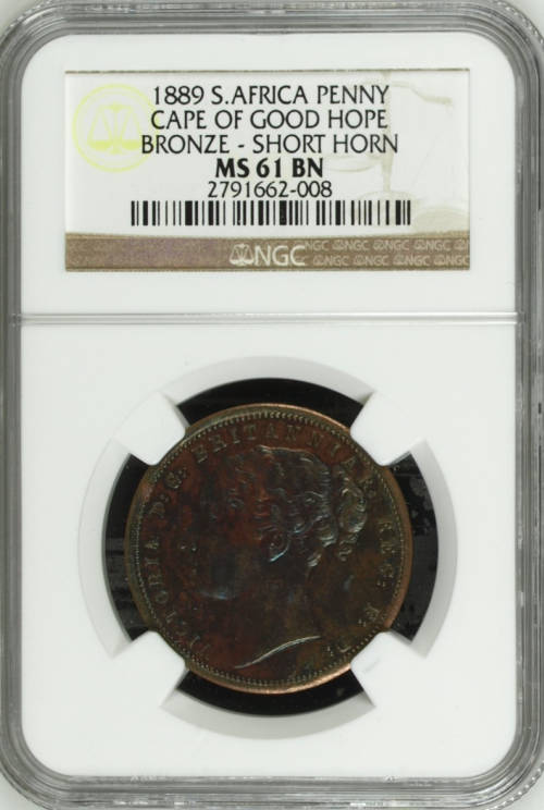 Rare 1889 Cape of Good Hope Penny NGC MS61