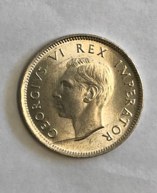 1942 Union One Shilling Gem Uncirculated cracked Die Rare