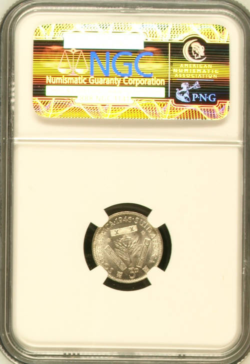 1946 three pence NGC MS62