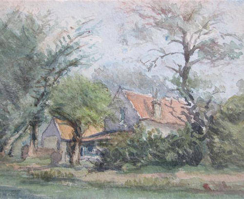 1920s ALMOST ANTIQUE, WATERCOLOUR ON PAPER, UNSIGNED AND READY TO FRAME.