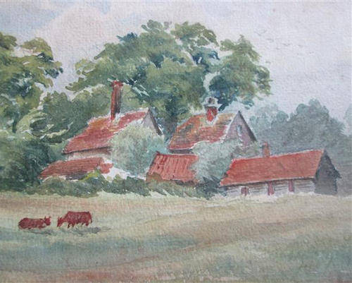 1920s ALMOST ANTIQUE, WATERCOLOUR ON CARD, UNSIGNED AND READY TO FRAME.