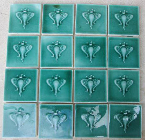 SELECTION OF RARE GENUINE ANTIQUE ART NOUVEAU TILES