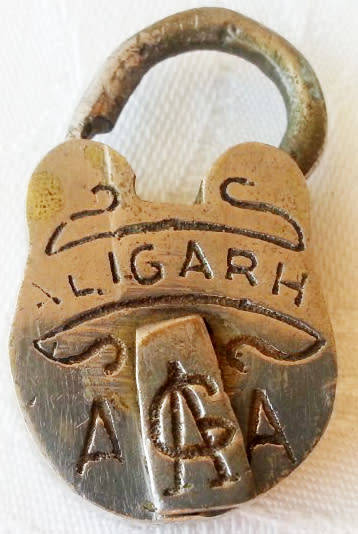 TWO ANTIQUE SMALL COLLECTIBLE PADLOCKS, INDIAN MADE ALIGARH, AND BRITISH MADE ANCIO