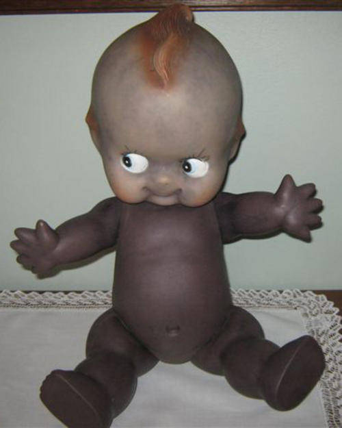 R1.00 START !! RARE AND UNUSUAL LARGE, BLACK KEWPIE DOLL, A MUST FOR COLLECTORS.