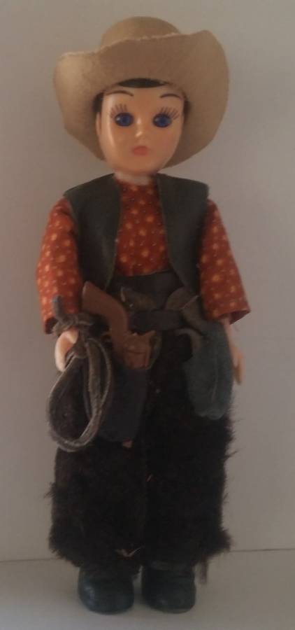 1950'S COWBOY DOLL IN HIS LEATHER COWBOY OUTFIT