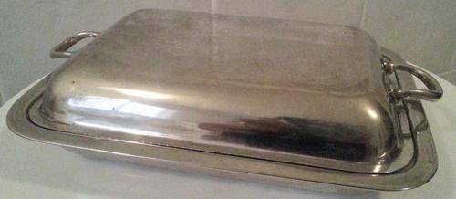 silver plated dish with ,hallmark markingson both EPPNS