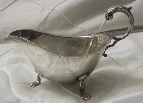 silver plated gravy boat