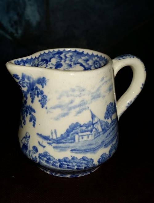 SWINNERTONS STAFFORDSHIRE BLUE AND WHITE "SILVERDALE" CREAMER