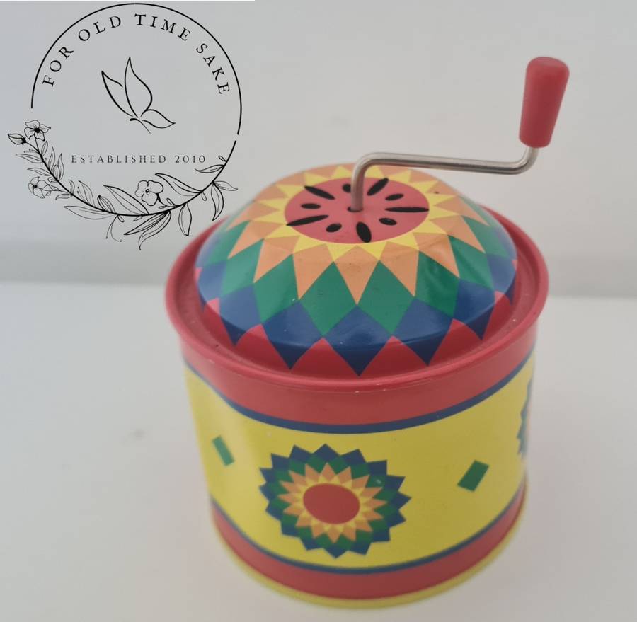Tin Musical Box see photos for ding on side in working order