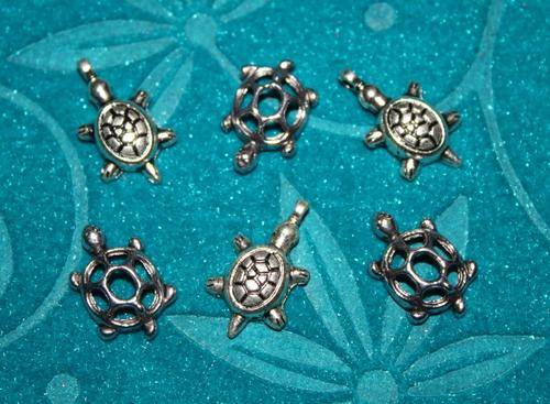 Turtle charms X6 approx 1cm diameter