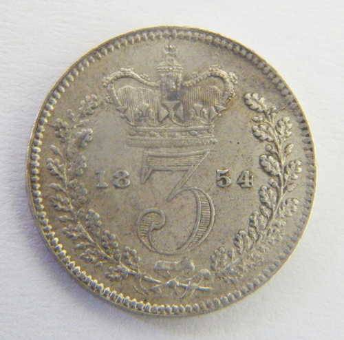 Great Britain 1854 three pence XF+