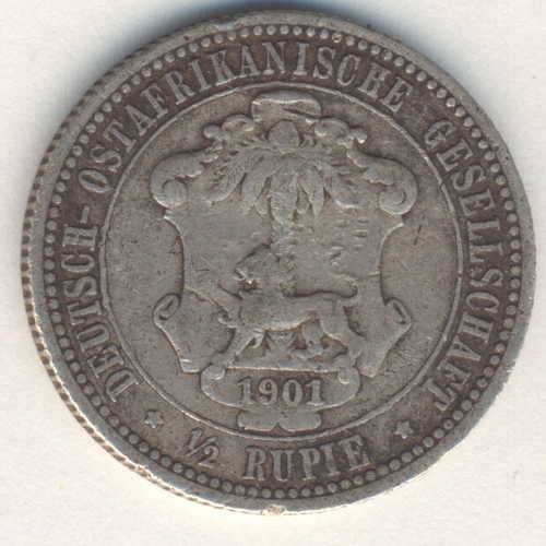 1901 German East Africa 1/2 Rupie