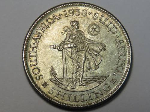 South Africa 1938 shilling in XF+ / aEF condition