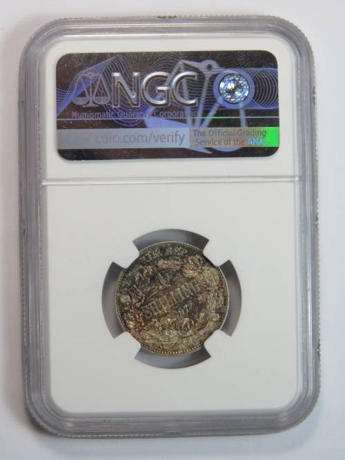 1897 ZAR Kruger 1 Shilling graded MS62 by NGC