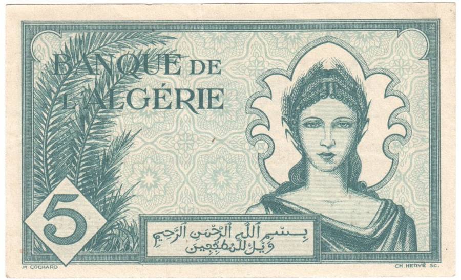 Algeria 5 Francs 1942 uncirculated