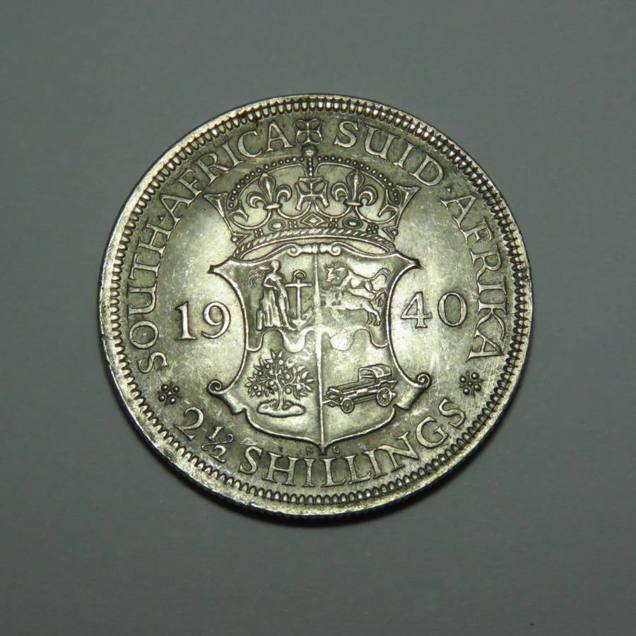 1940 Union of South Africa half crown - UNC but bad strike reverse