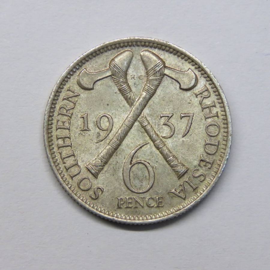 1937 Southern Rhodesia sixpence UNC