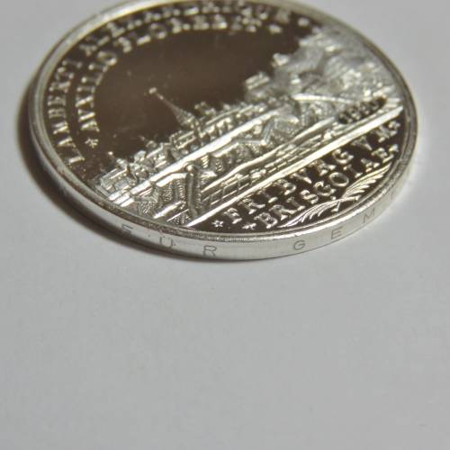 German 1739 City of Freiburg Commemorative 1980 proof silver medallion