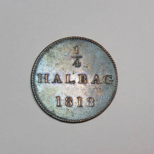 1818 Germany Frankfurt 1/4 Halbag - AU