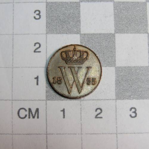 1855 Netherlands copper 1/2 cent - UNC