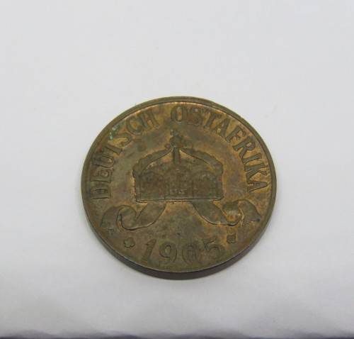 1905 German East Africa 1 Heller - J mintmark - UNC - some marks