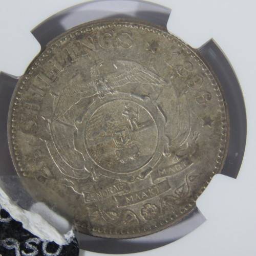 1896 ZAR Kruger half crown graded AU 50 by NGC - mint lustre remaining