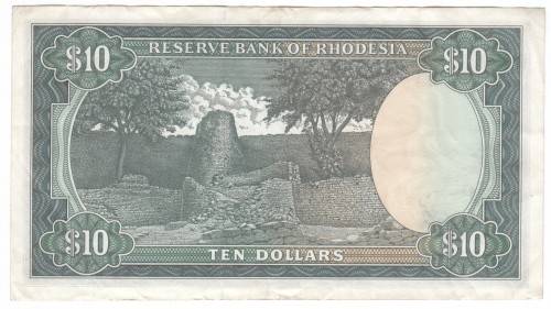 Rhodesia Ten dollars 1979 banknote
