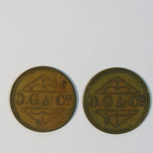 O.G and Co 1s and 2s tokens overstamped 1